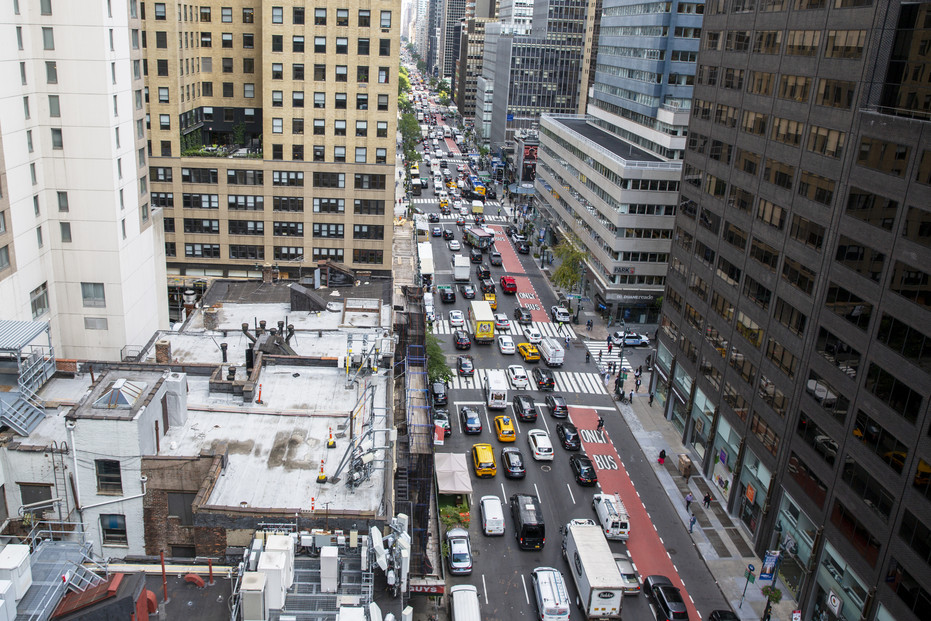 Traffic piles up along Third Ave. in New York City. Advocates are pushing for clean fuel standards in the transportation sector.