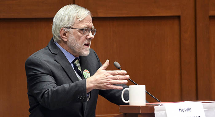 Howie Hawkins takes part in a debate. | AP Photo Howie Hawkins takes part in a debate. | AP Photo