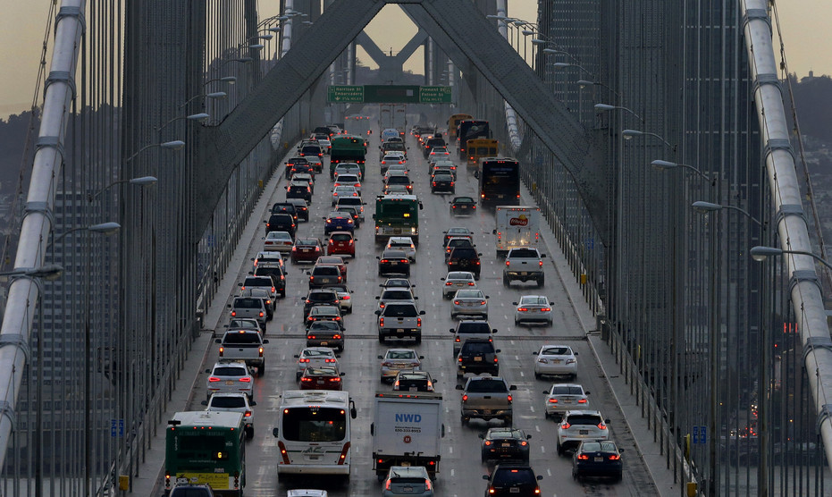 Traffic on a bridge.