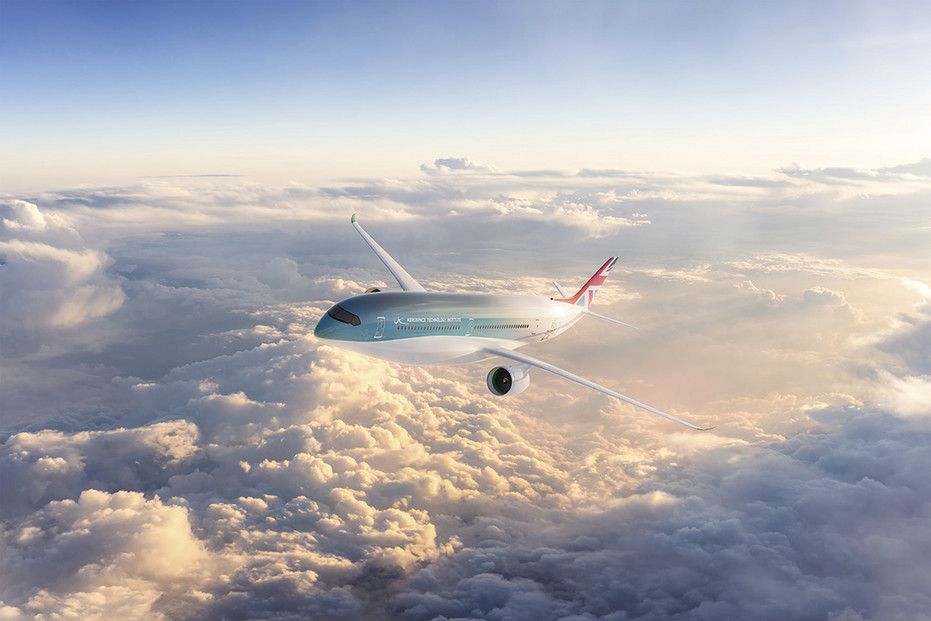 An illustration of a hydrogen jetliner being revealed today by the Aerospace Technology Institute in the United Kingdom.